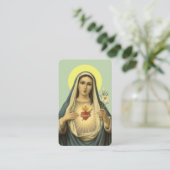 Onbevlekt hart van Maria met Lily Prayer Kaart Visitekaartje (Staand voorkant)