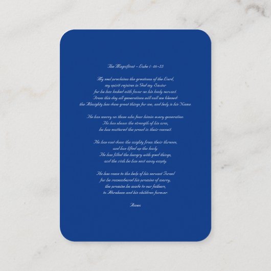 Onbevlekt hart van Maria met Magnificat Informatiekaartje (Achterkant)