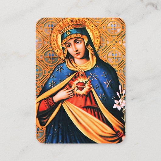 Onbevlekt hart van Maria met Magnificat Informatiekaartje (Voorkant)