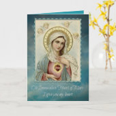 Onbevlekt Hart van Maria Notitie Kaart met gebed (Gele Bloem)