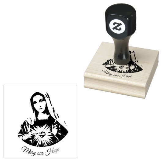 Onbevlekt Hart van Maria onze Hoop Rubberstempel (Gestempeld)