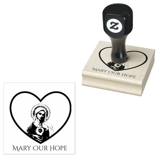 Onbevlekt Hart van Maria onze Hoop Rubberstempel (Gestempeld)