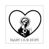 Onbevlekt Hart van Maria onze Hoop Rubberstempel (Afrduk)