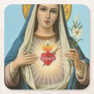 Onbevlekt Hart van Maria Onze Lieve Vrouwe religie Kartonnen Onderzetters