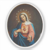 Onbevlekt Hart van Maria Vinyl Sticker (Voorkant)