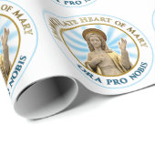 Onbevlekt Hart van Mary Ora Pro Nobis Cadeaupapier (Rol Hoek)