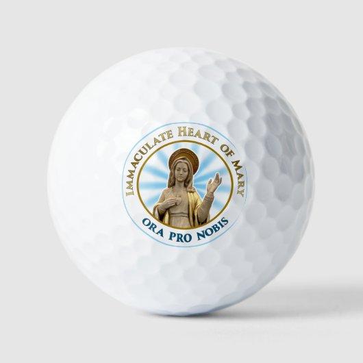 Onbevlekt Hart van Mary Ora Pro Nobis Golfballen (Voorkant)