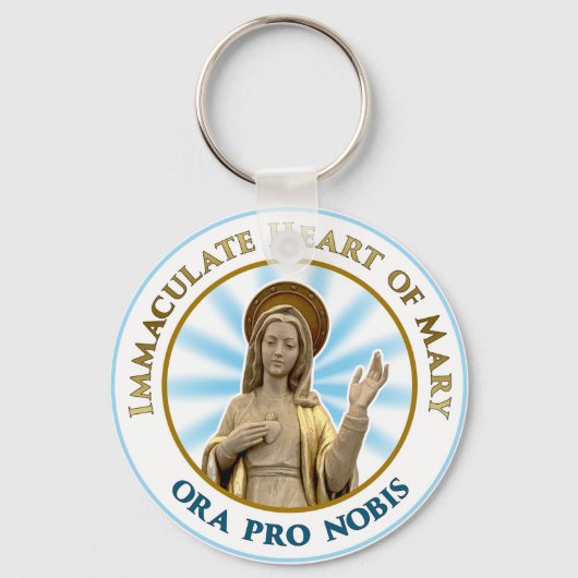 Onbevlekt Hart van Mary Ora Pro Nobis Sleutelhanger (Voorkant)