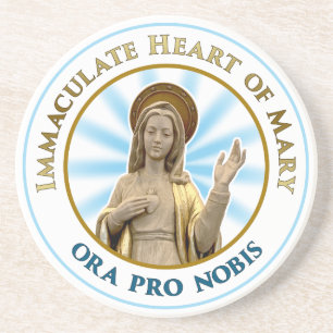 Onbevlekt Hart van Mary Ora Pro Nobis Zandsteen Onderzetter