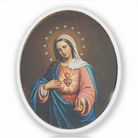 Onbevlekt Hart van Mary Vinyl Sticker (Voorkant)