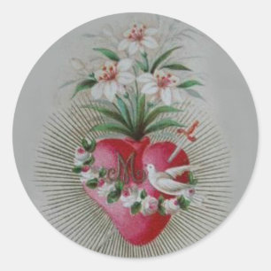 Onbevlekt Smartelijk Hart van Maagd Maria Ronde Sticker