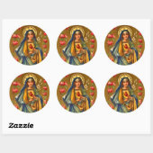  Onbevlekt & Verdrietig Hart van Maria Ronde Sticker (Vel)