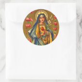  Onbevlekt & Verdrietig Hart van Maria Ronde Sticker (Tas)