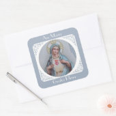  Onbevlekt & Verdrietig Hart van Maria Vierkante Sticker (Envelop)