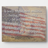 Onbevlekte Amerikaanse vlag en tweede amendement Fotoplaat (Voorkant)