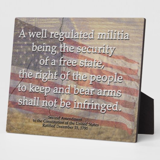 Onbevlekte Amerikaanse vlag en tweede amendement Fotoplaat (Zijkant)