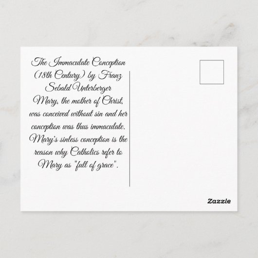 Onbevlekte conceptie briefkaart (Achterkant)