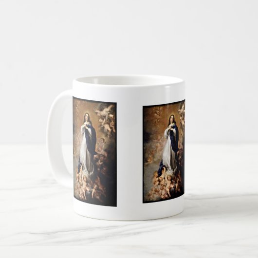 Onbevlekte conceptie koffiemok (Voorkant links)