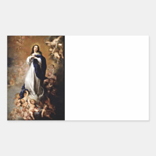 Onbevlekte conceptie rechthoekige sticker