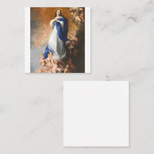 Onbevlekte conceptie van Maagd Mary Murillo Vierkante Visitekaartje (Voorkant / Achterkant)