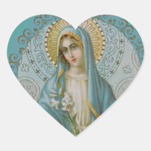 Onbevlekte Maagd Maria Decoratief Hart Sticker