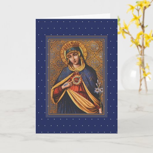 Onbevlekte Maagd Maria katholiek Kaart (Gele Bloem)