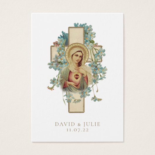 Onbevlekte Maria Katholieke Bruiloft Gebed Kaart (Voorkant)