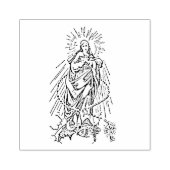 Onbevlekte Moeder van Christus met Rozenkrans Rubberstempel (Afrduk)