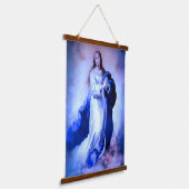Onbevlekte Ontvangenis Blauw Hangend Wandkleed (Gebogen)
