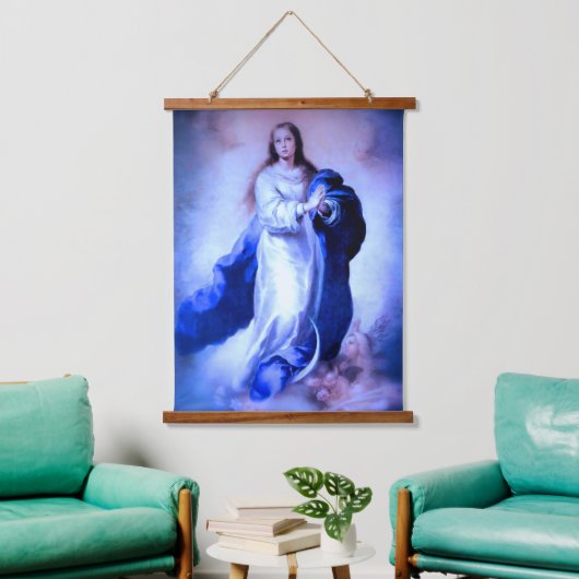 Onbevlekte Ontvangenis Blauw Hangend Wandkleed (Woonkamer)