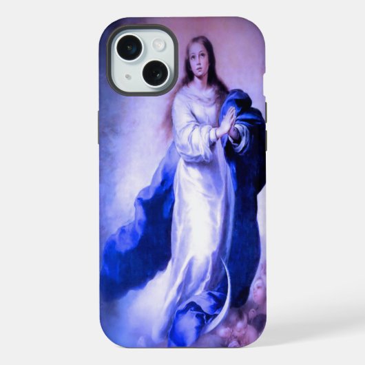Onbevlekte Ontvangenis Blauw iPhone Hoesje (Achterkant)