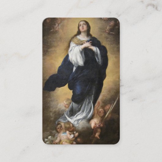 Onbevlekte Ontvangenis en Cherubs Gebed Kaart Visitekaartje (Voorkant)