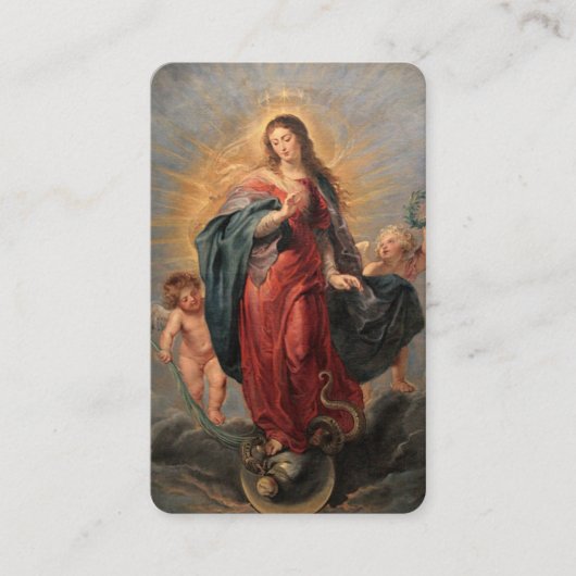 Onbevlekte Ontvangenis en Slang Gebed Kaart Visitekaartje (Voorkant)