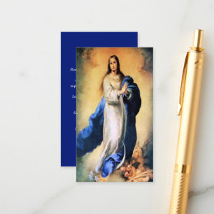 Onbevlekte Ontvangenis Goud met Memorare Informatiekaartje