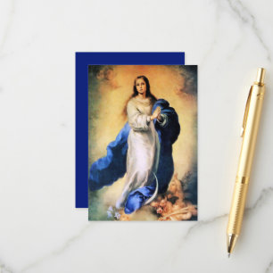 Onbevlekte Ontvangenis Goud met Memorare Informatiekaartje