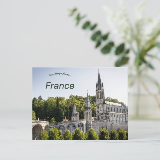 Onbevlekte Ontvangenis in Lourdes Frankrijk Briefkaart (Staand voorkant)