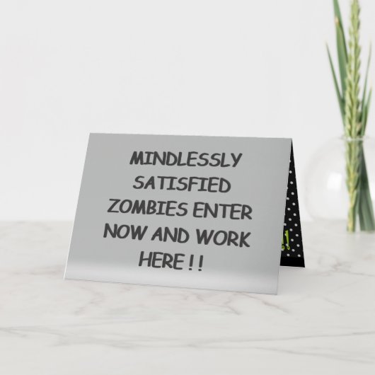 Onbevreesd bevredigde Zombies Kaart (Voorkant)
