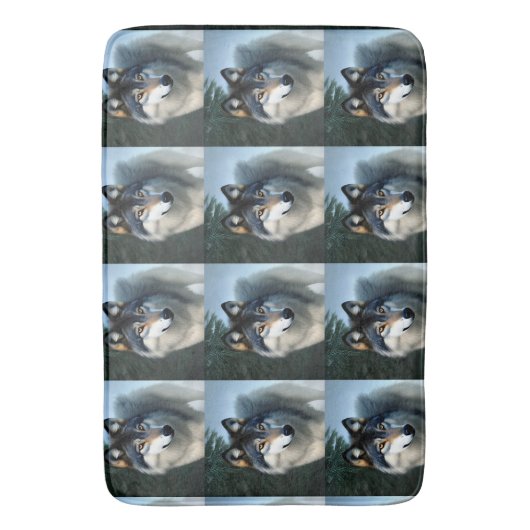 Onbevreesd de Arctische wolf, Badmat (Voorkant Verticaal)