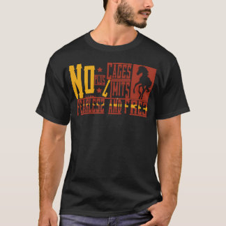 Onbevreesd en vrij paard vintage t-shirt