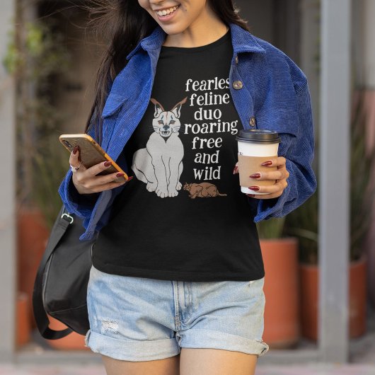 onbevreesd katachtig duo brullend vrij en wild t-shirt