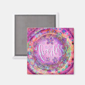 Onbevreesd Roze Bloemen Inspirerend Whimsy  Magneet (Voorkant / Achterkant)