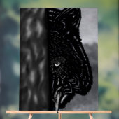 Onbevreesd Toekijken – Met de Hand Getekende Wolf Acryl Bord (Neutraal)