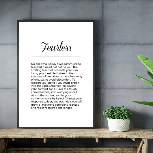 ONBEVREESD verheffen van Inspirerend muurkunst Poster