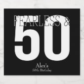 Onbevreesde 50ste verjaardag bier etiket (Enkel label)