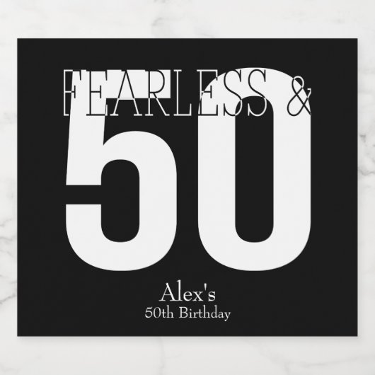 Onbevreesde 50ste verjaardag bier etiket (Enkel label)