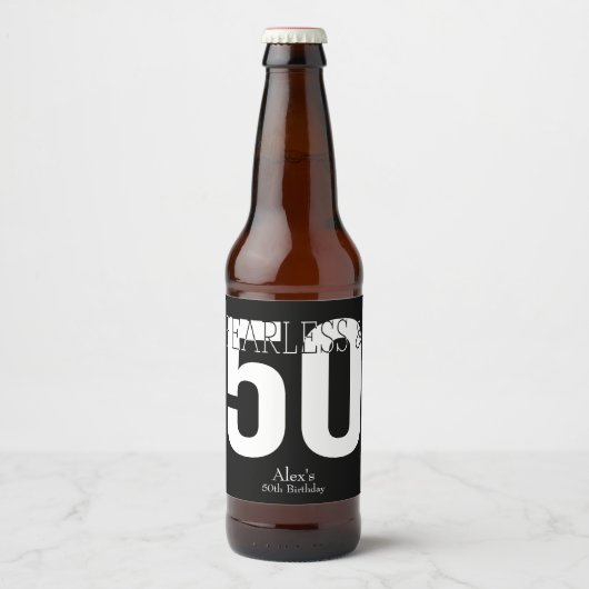 Onbevreesde 50ste verjaardag bier etiket (Voorkant)
