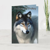 Onbevreesde Arctische Wolf, Verjaardagskaart Kaart (Voorkant)
