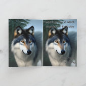 Onbevreesde Arctische Wolf, Verjaardagskaart Kaart (Binnen)