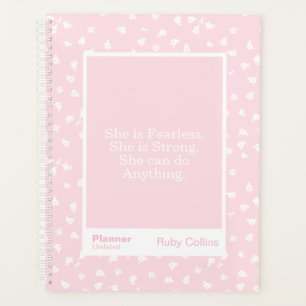 Onbevreesde Blush Minimale Bloemige Citaten Planner