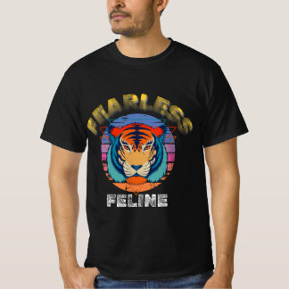 Onbevreesde katachtige voor tijger t-shirt